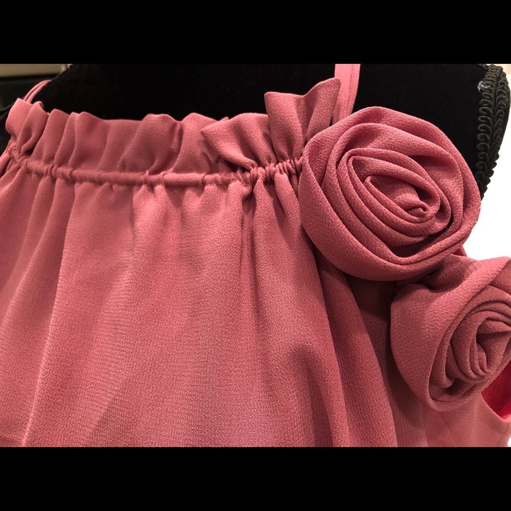 Pink poly flower “bubble” dress.